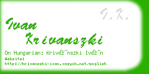 ivan krivanszki business card